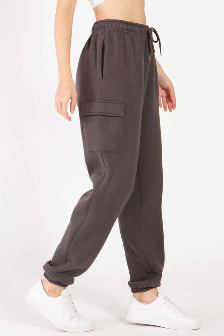 Oversize boyfriend fleece cargo jogger pants