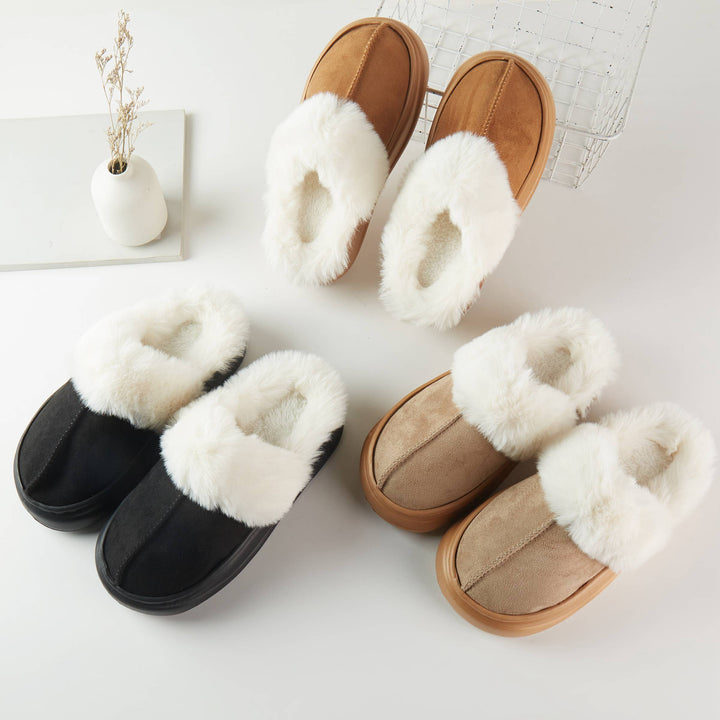 Fuzzy Slippers Comfy Faux Fur Slippers Non-Slip Sole