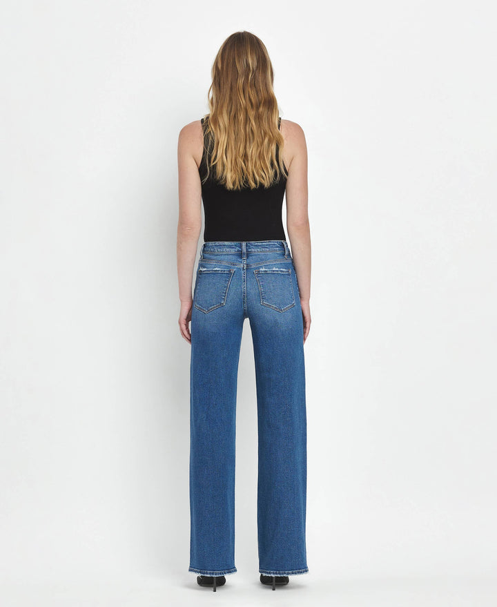 MID RISE FULL LENGTH WIDE LEG JEANS T6613