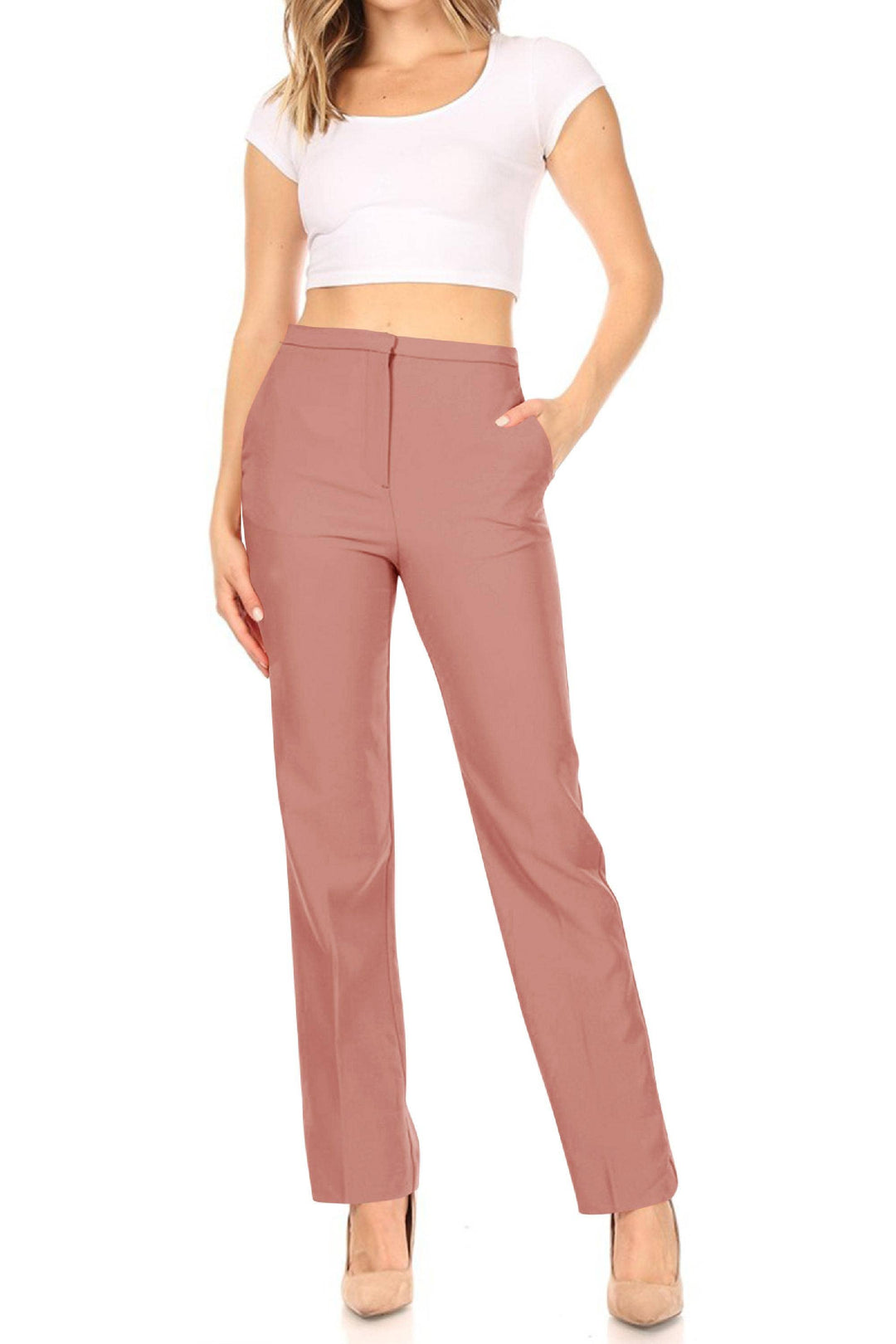 Women's Straight Woven Dress Pants