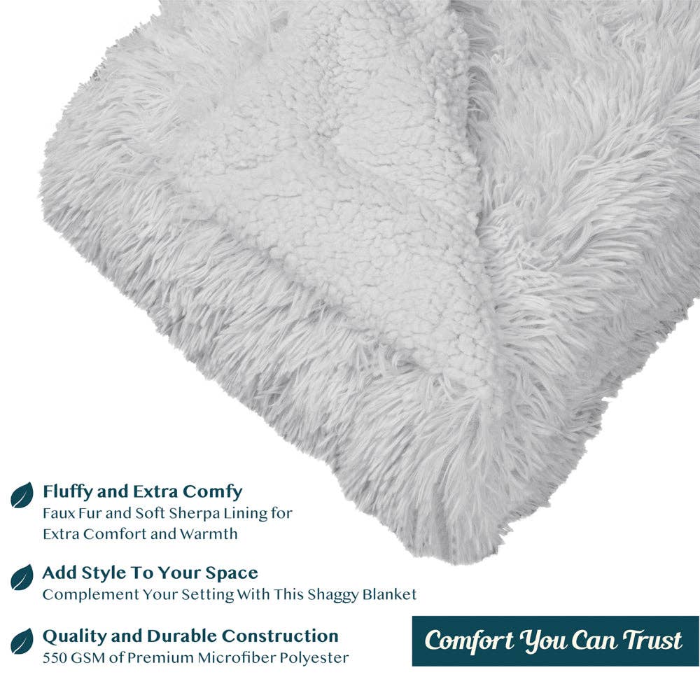 Faux Fur Sherpa Throw Blanket