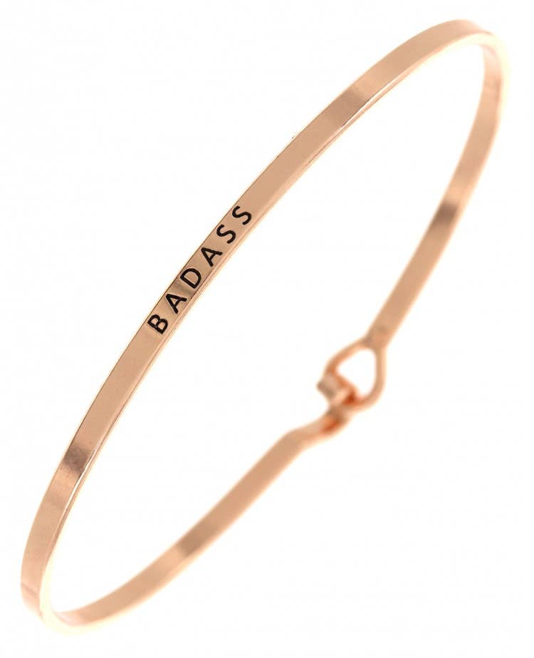 BADASS Message Brass Bangle