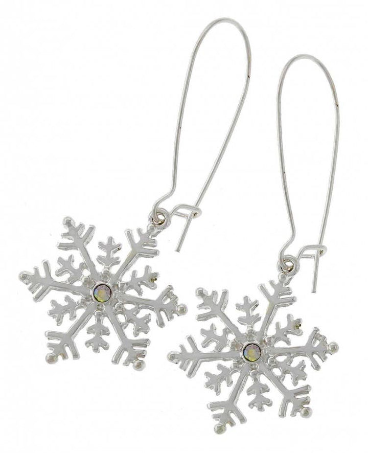 Snowflake Crystal AB French Hook Earrings