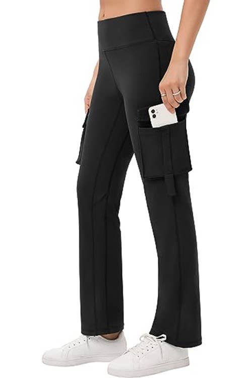 Active wear flare yoga cargo leggings