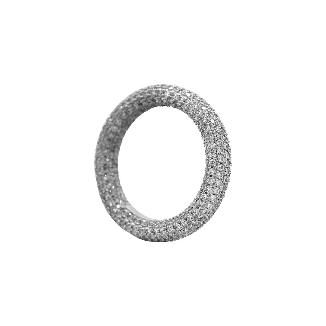 Crystal Eternity Band Ring in silver