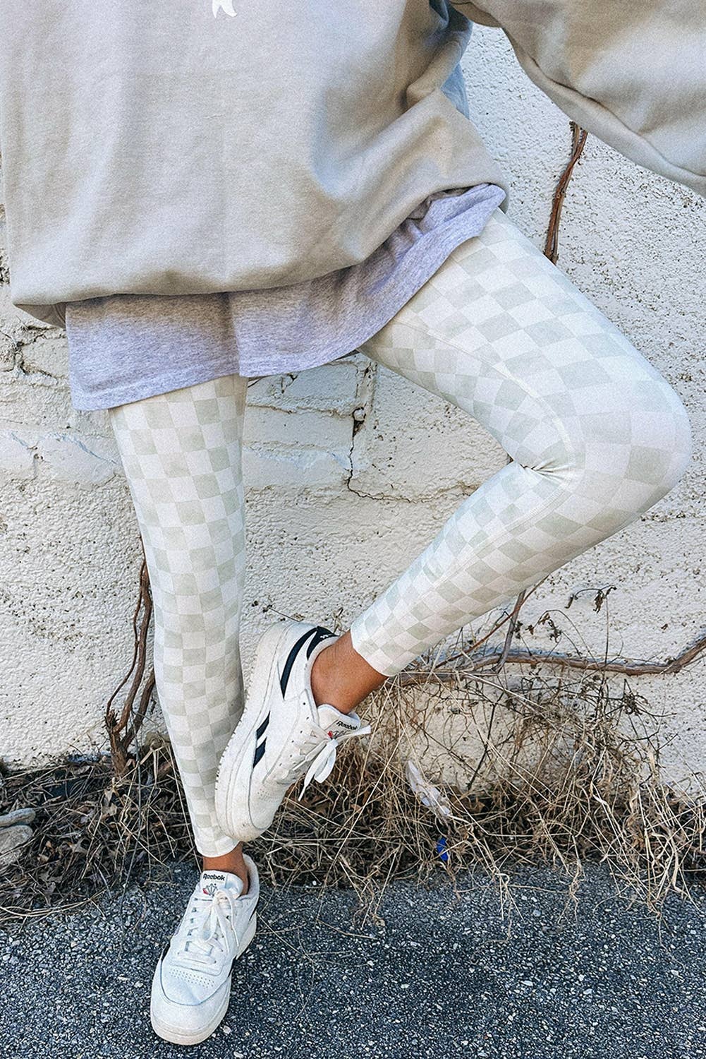 Checkered High Waist Skinny Leggings