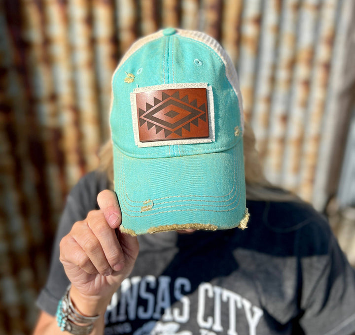 Aztec Vintage Washed Azul Baseball Cap