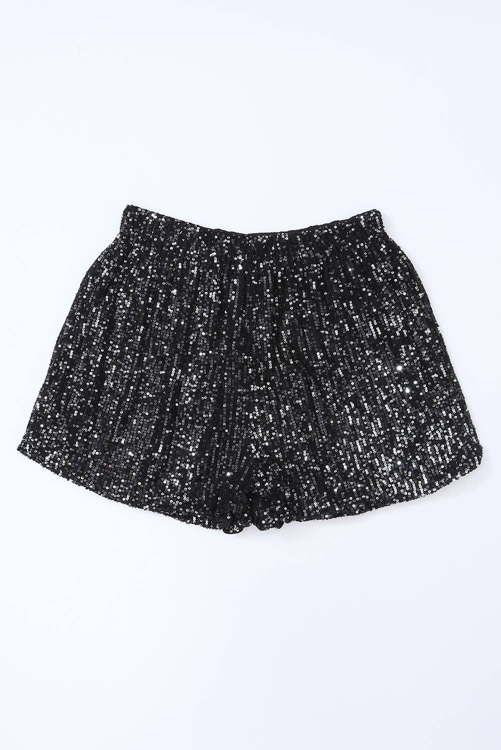 Sequin High Waist Casual Shorts