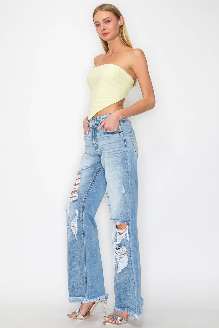 HIGH RISE WIDE LEG JEANS