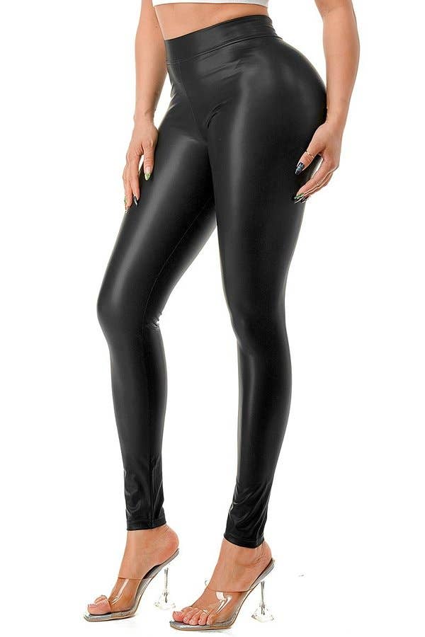 Vegan leather fleece Legging