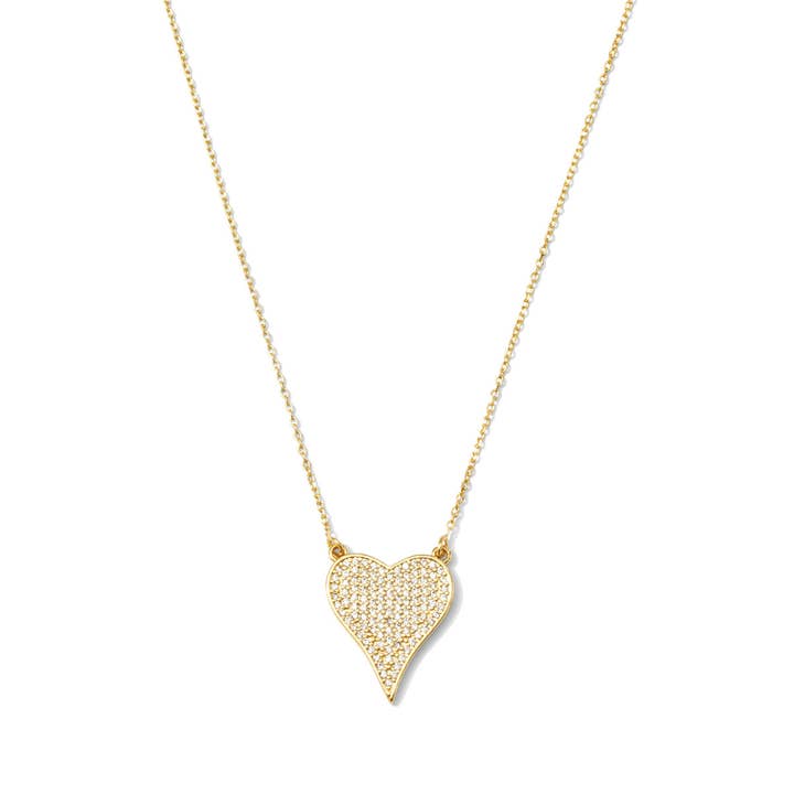 Pave Heart Necklace GOLD