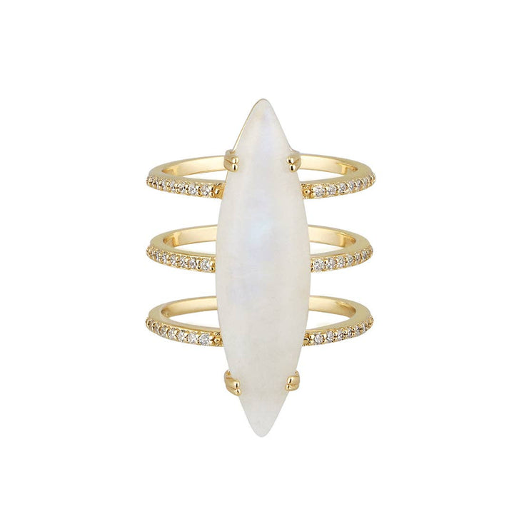 Moonstone Marquis Ring 14k vermeil