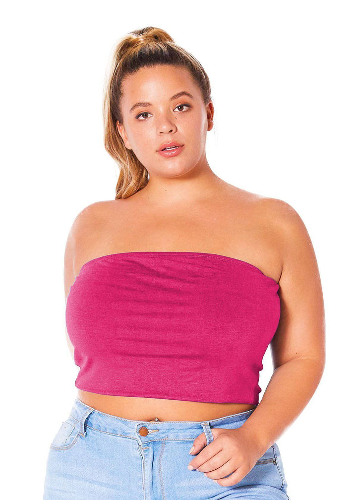 Plus Size Women's Cropped Tube Top