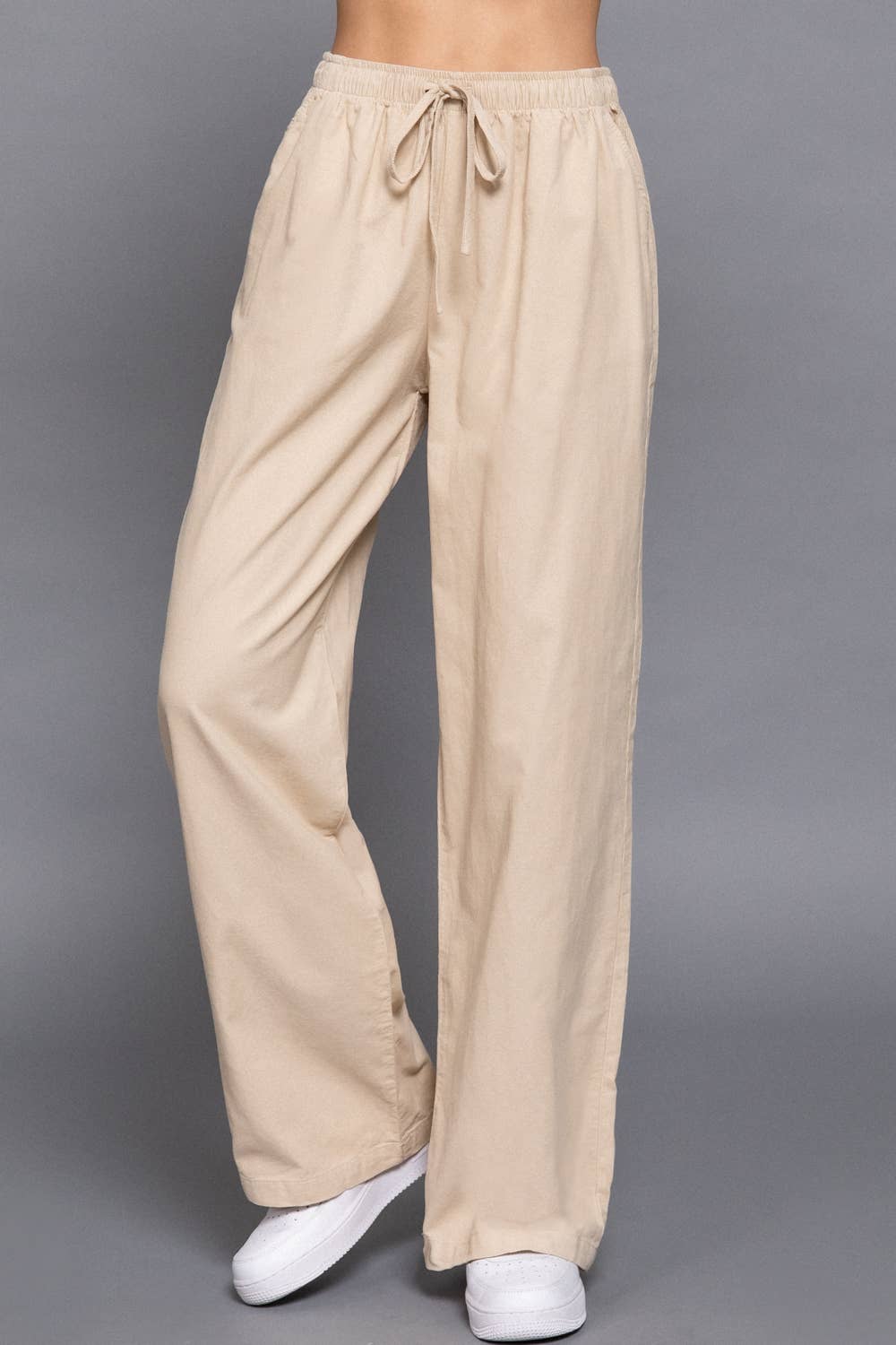 Elastic Waist Corduroy Long Pants