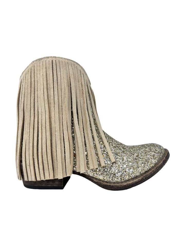 Western Fringe Boot with Glitter