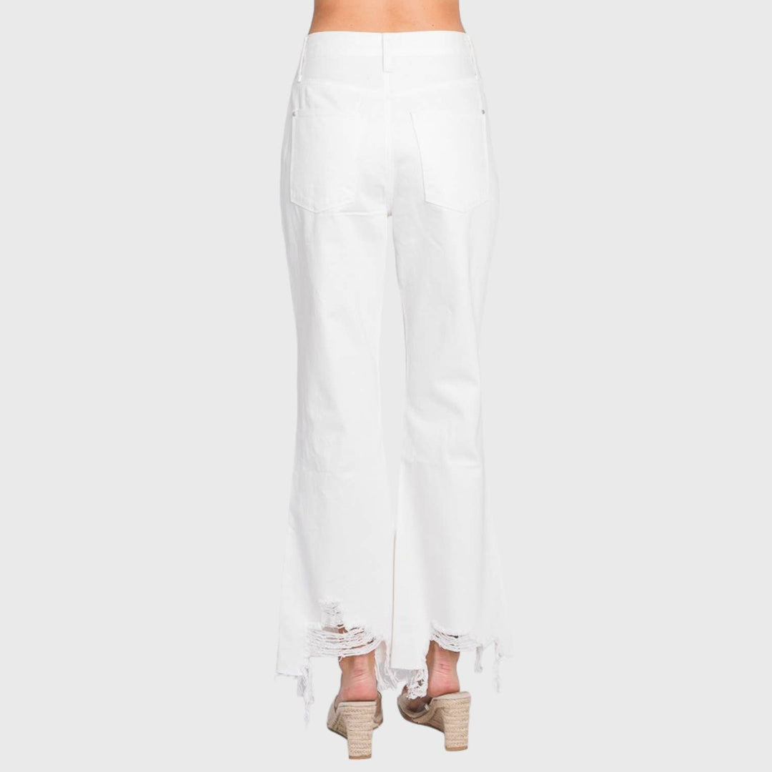 PETRA WHITE HIGH RISE CROPPED  JEANS