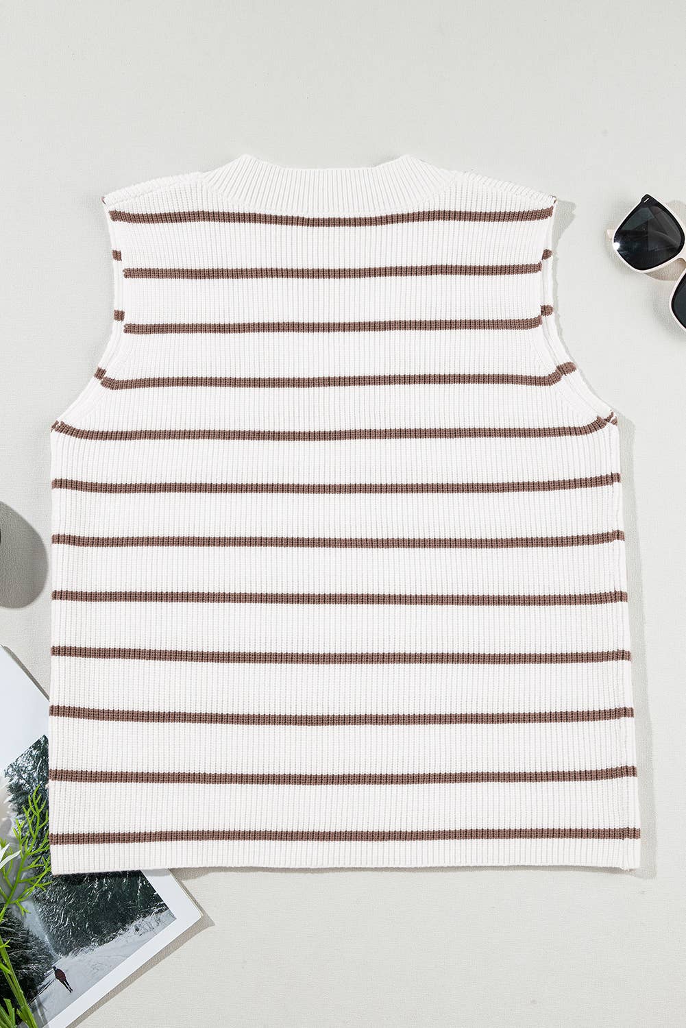 Striped Pattern V Neck Sweater Vest