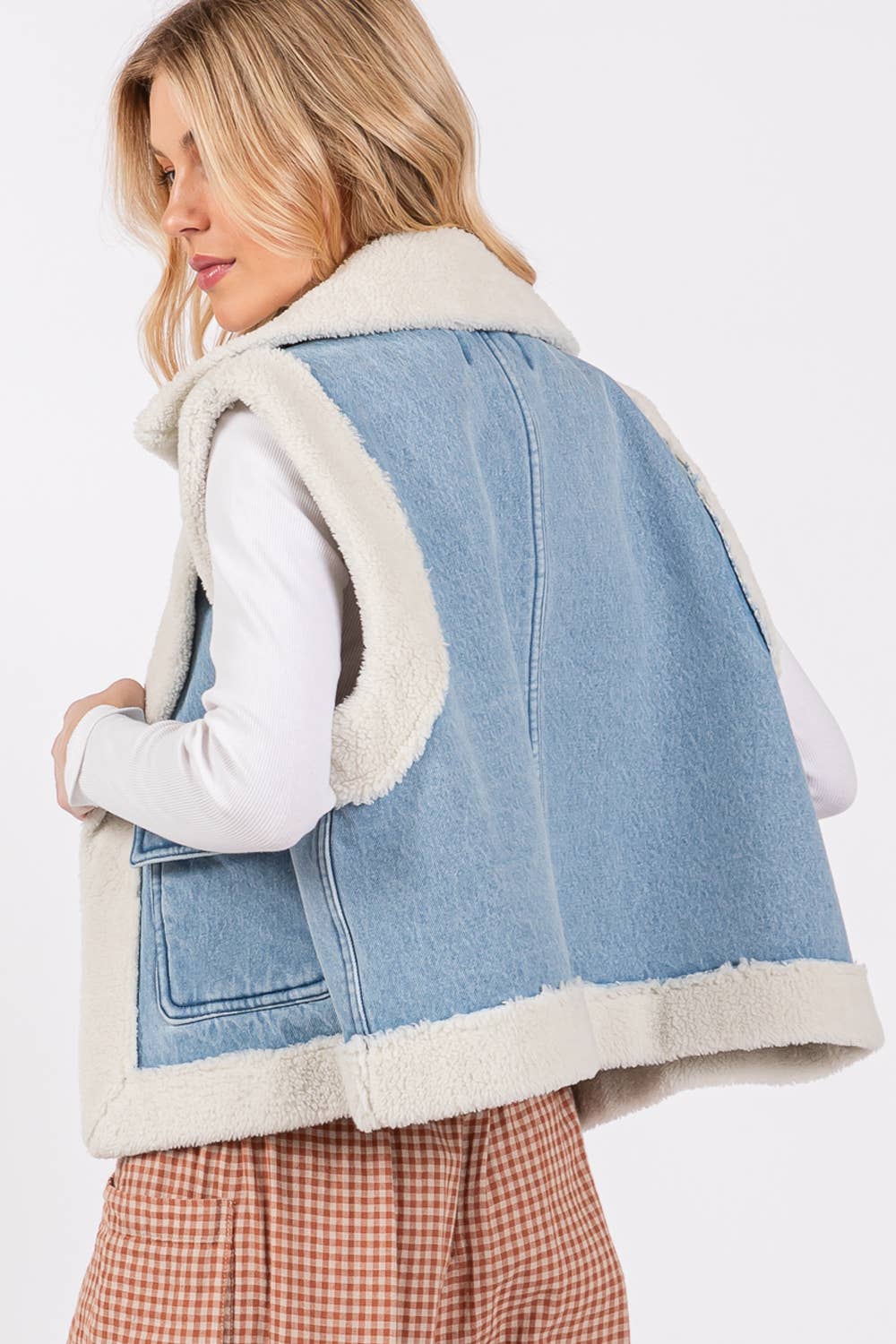 STONE WASHED SHERPA VEST