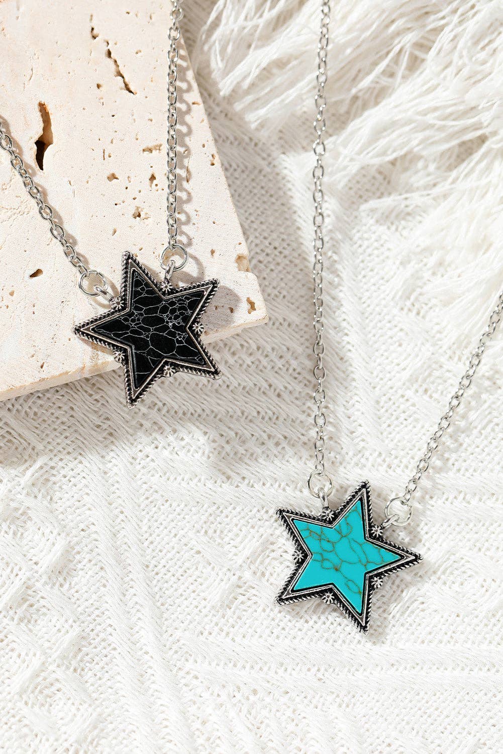 Green Turquoise Star Pendant Necklace