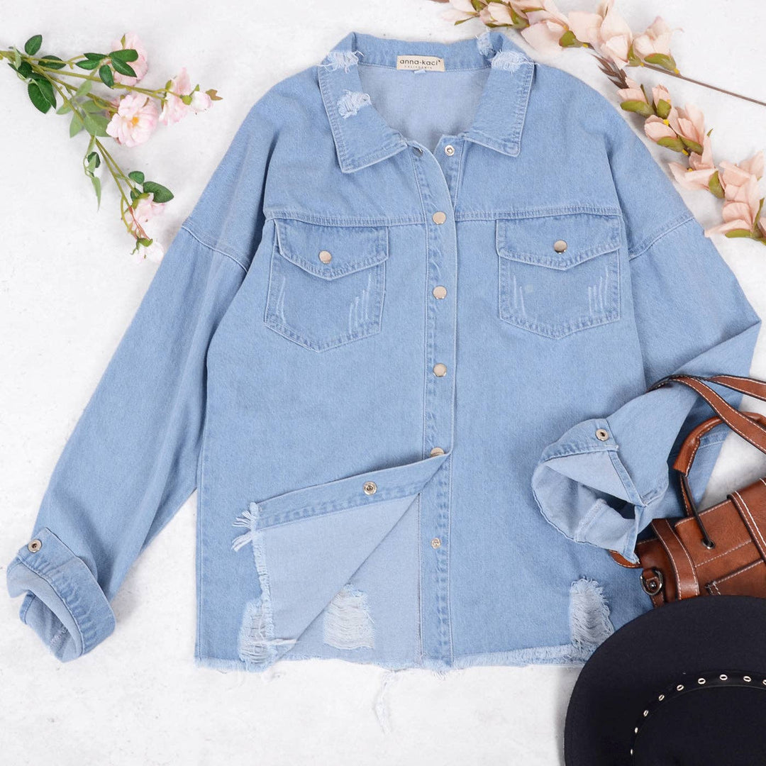 Classic Distressed Denim Jacket