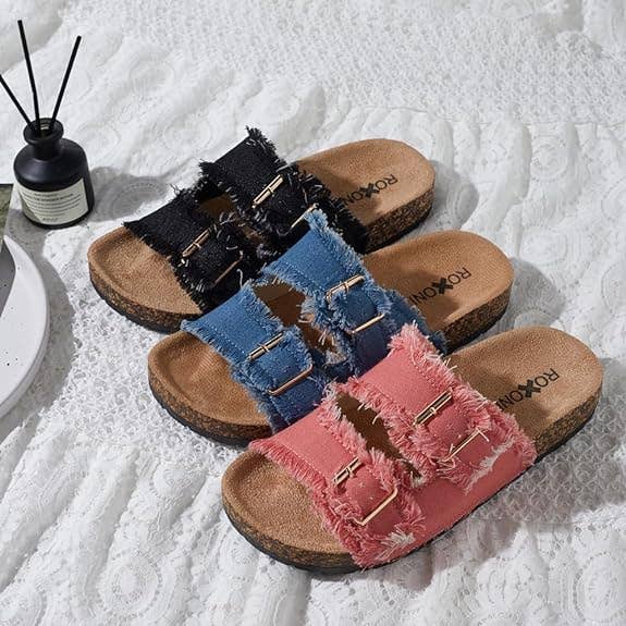 Comfort Flat Sandals Dupe in Denim
