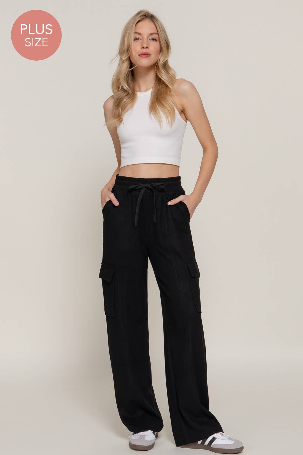 CURVY Side Pocket Knit Corduroy Pant