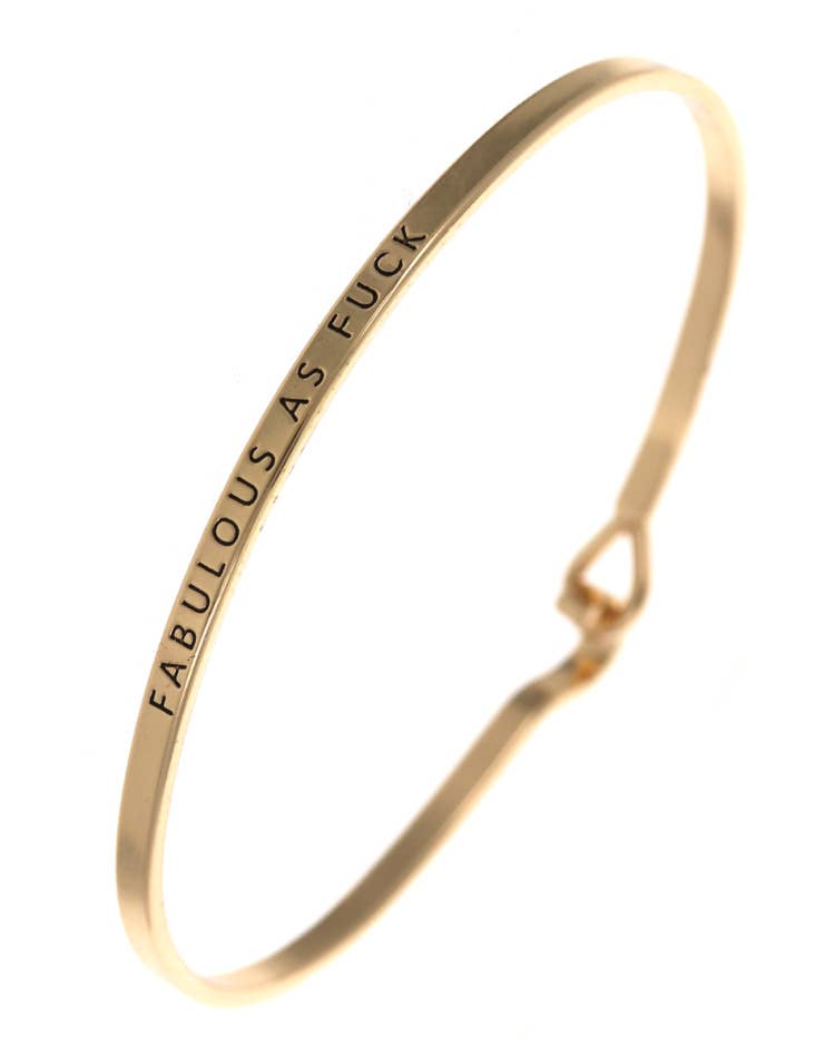 FABULOUS AS FUCK Message Brass Bangle