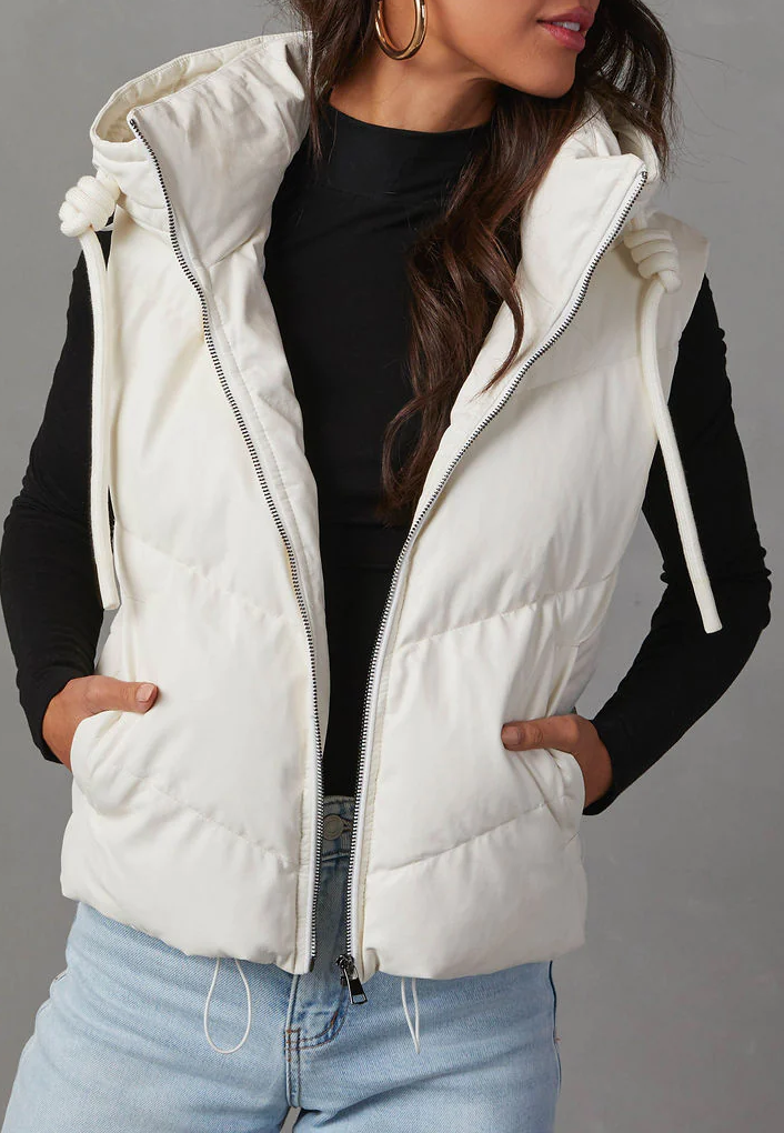 Hooded Puffer Slip Pocket Waistcoat