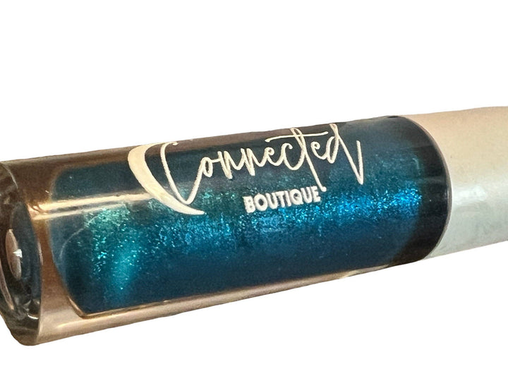 Turquoise Duochrome Lip Gloss with vanilla scent