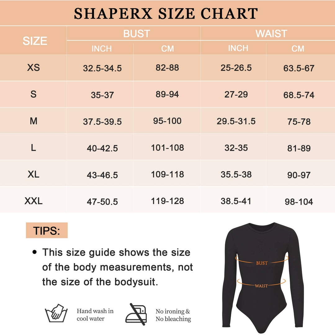 SHAPERX crew neck  Thong body suit