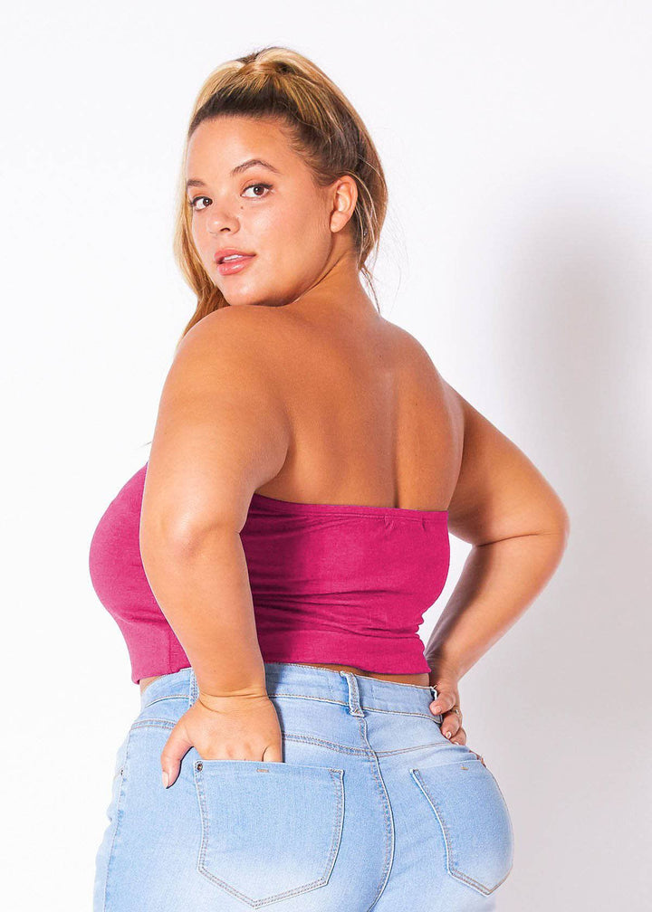 Plus Size Women's Cropped Tube Top