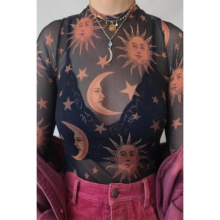 SUN AND MOON MESH TOP