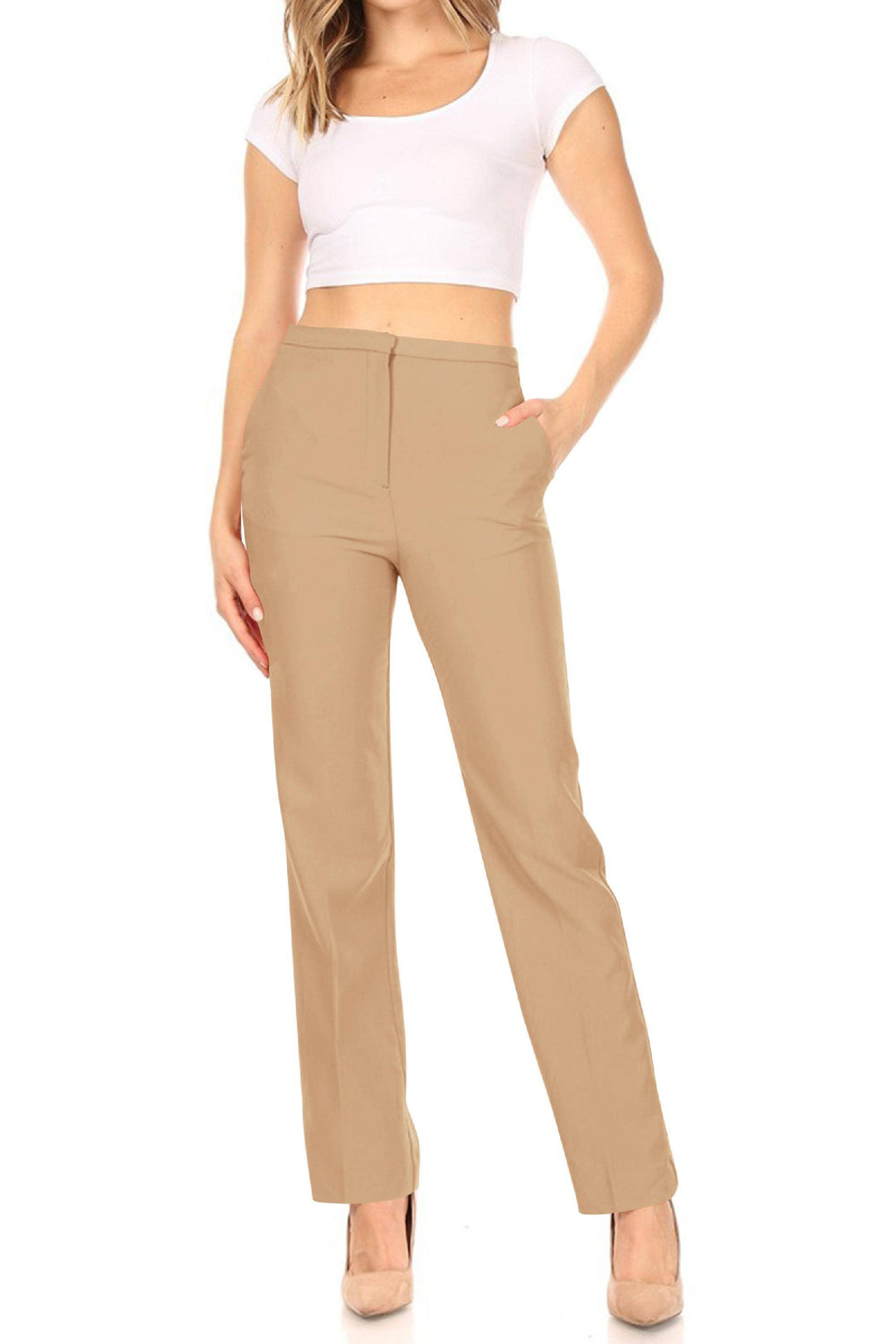 Women's Straight Woven Dress Pants