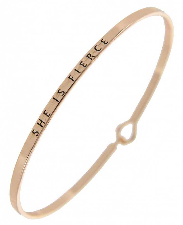 SHE IS FIERCE Message Bangle