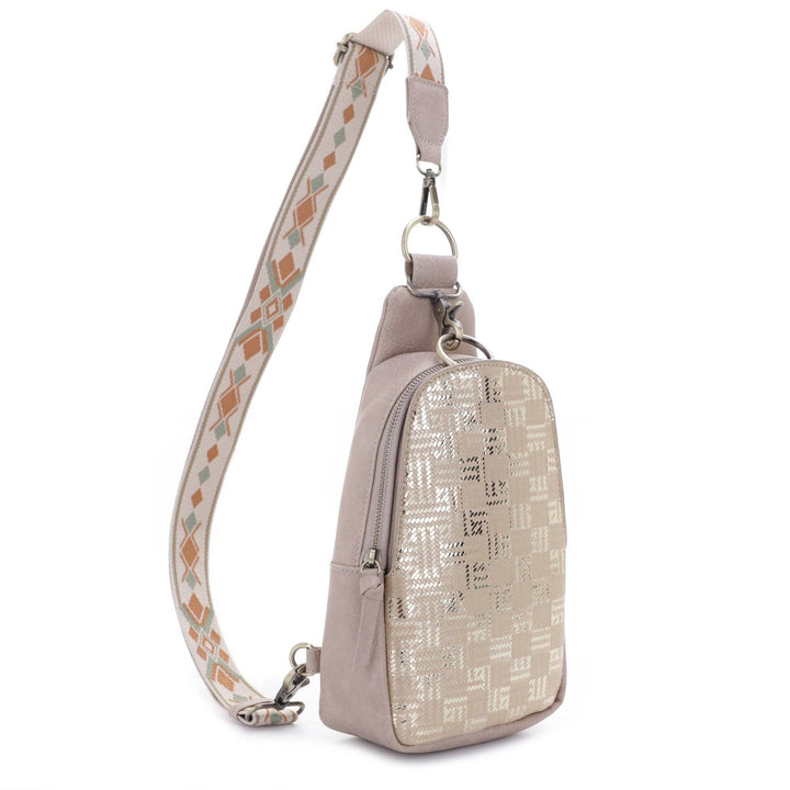 Laurie Metallic Sling Bag With Guitar Strap