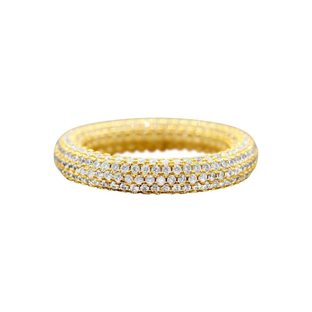 Crystal Eternity Rounded Band Ring in gold