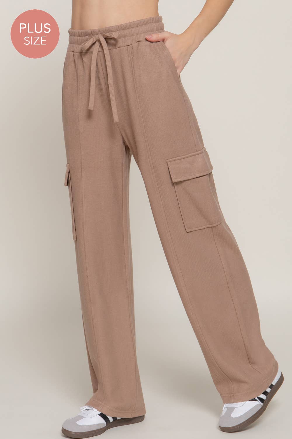 CURVY Side Pocket Knit Corduroy Pant