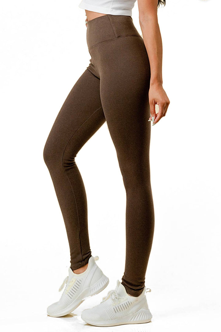 Brown fleece lined thermal legging