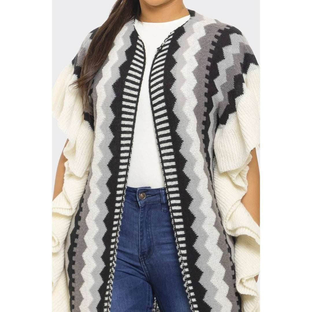 KENITRA OPEN CARDIGAN RUFFLE