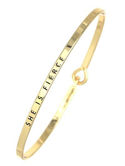 SHE IS FIERCE Message Bangle