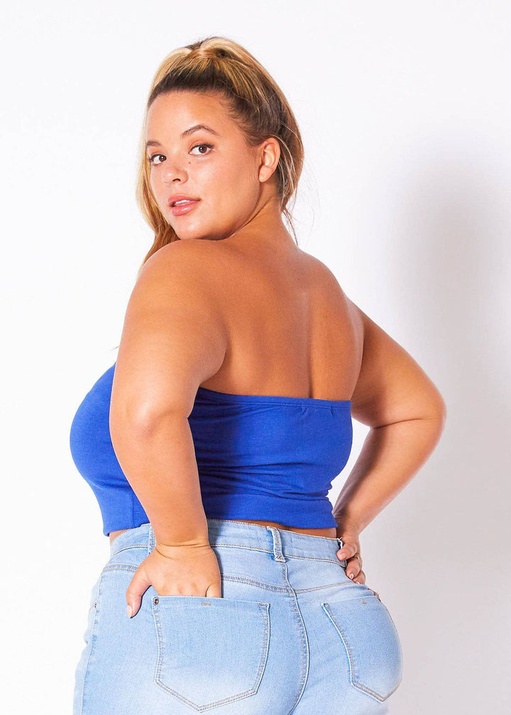 Plus Size Women's Cropped Tube Top