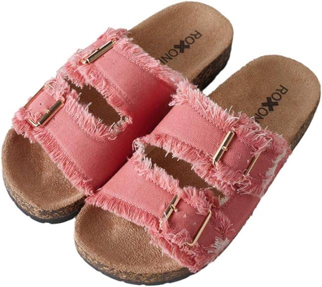 Comfort Flat Sandals Dupe in Denim