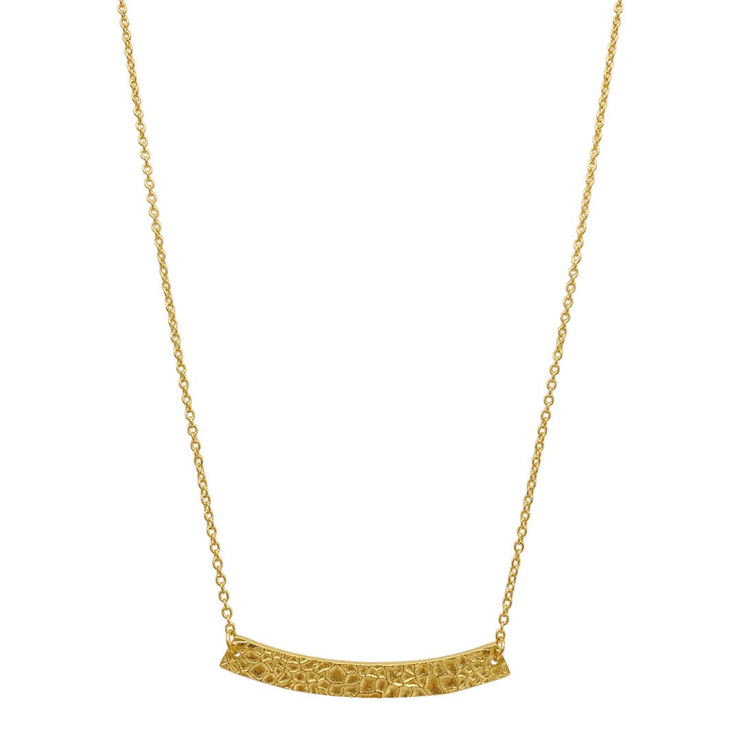 Hammered Bar Necklace in gold