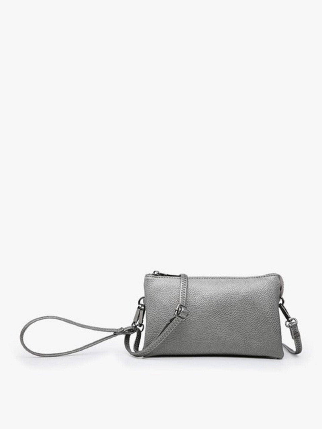 Metallic 3 Compartment Crossbody/Wristlet