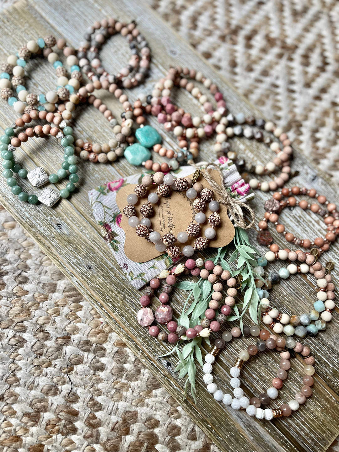 Stone Stretch Bracelet,  Sweet Rose