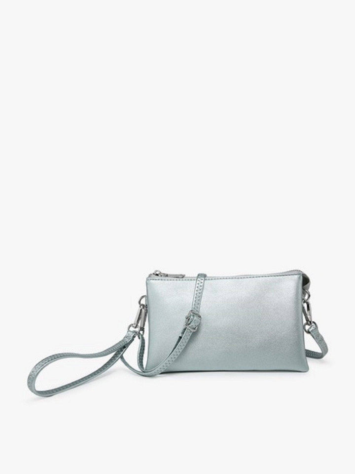 Metallic 3 Compartment Crossbody/Wristlet