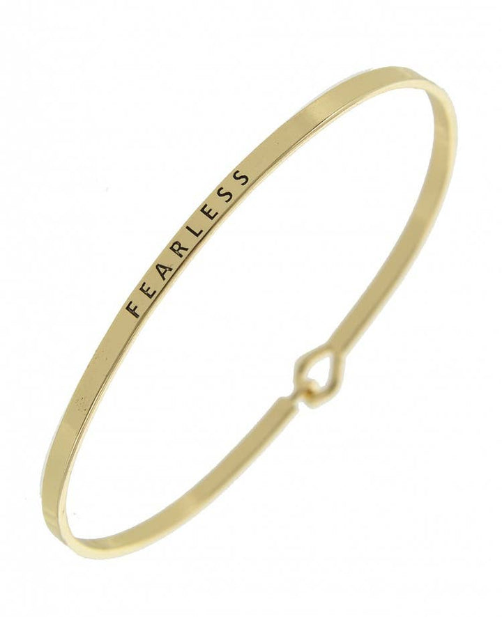 FEARLESS Message Brass Bangle