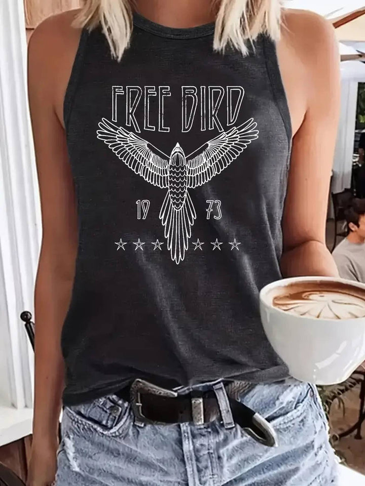 Free Bird & Rock graphic tank top