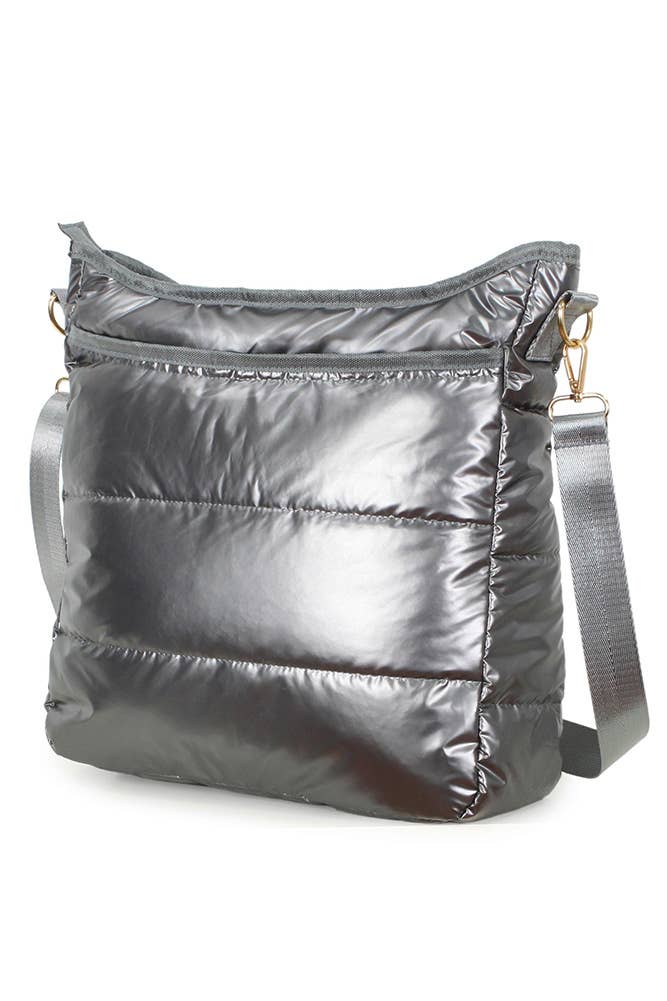 Solid Puffy Crossbody Bag