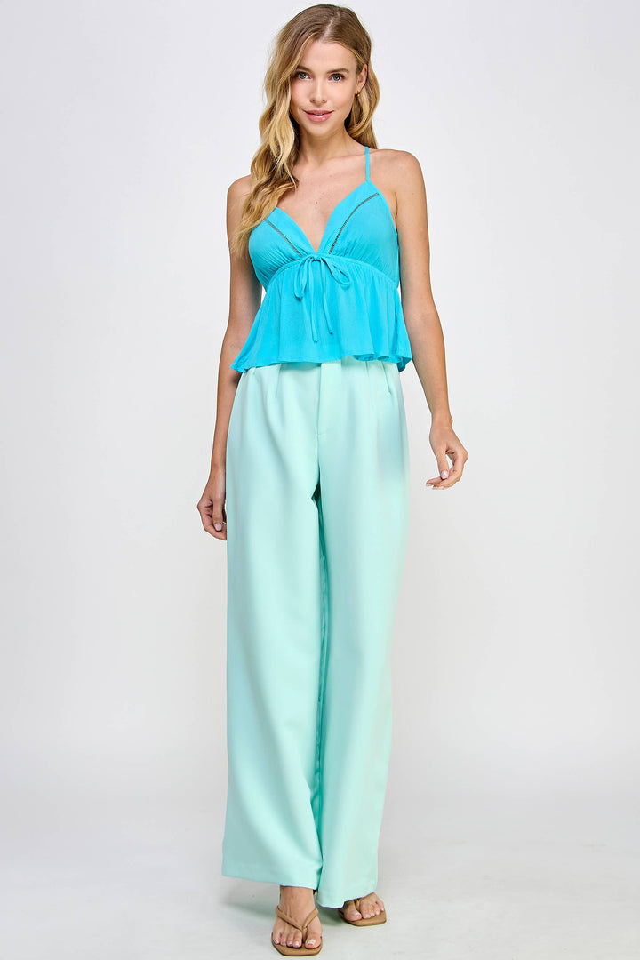 WIDE LEG PANT W/ZIPPER